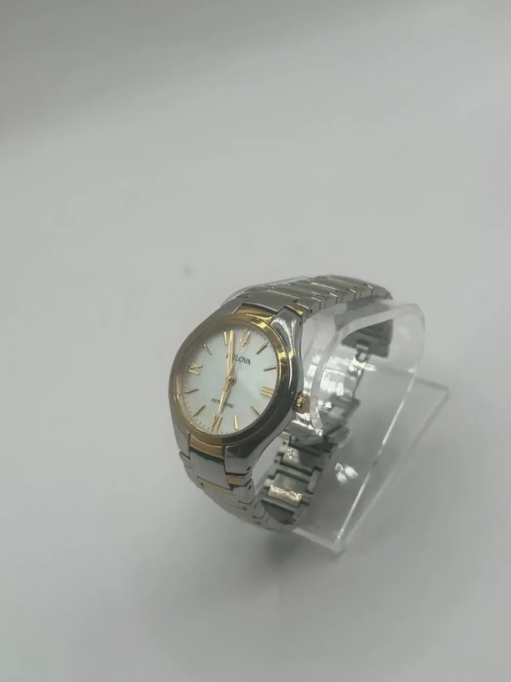 Bulova Classic 98L297 Women's Automatic 34mm Mother of Pearl Two-Tone Watch Used